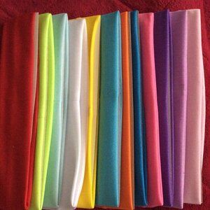 Lot of 12 New Assorted Colored Headbands-Sweatbands for Women